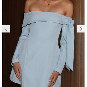 Billy J Boutique Halen Long Sleeve Mini Dress- Blue